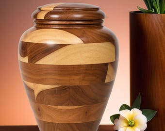 Urna de cremación de palisandro artesanal: recuerdo conmemorativo personalizado