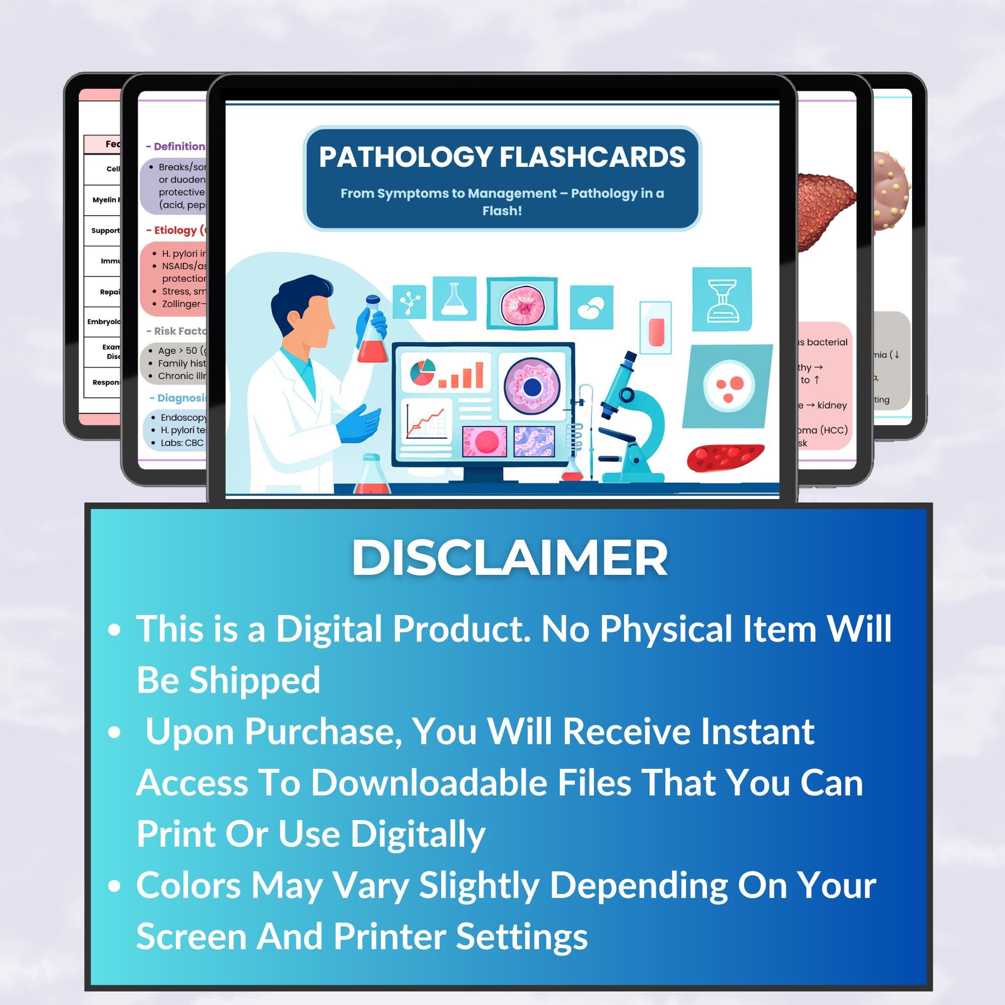 Pathology Flashcards Bundle | 70+ Medical Study Cards | Printable ...
