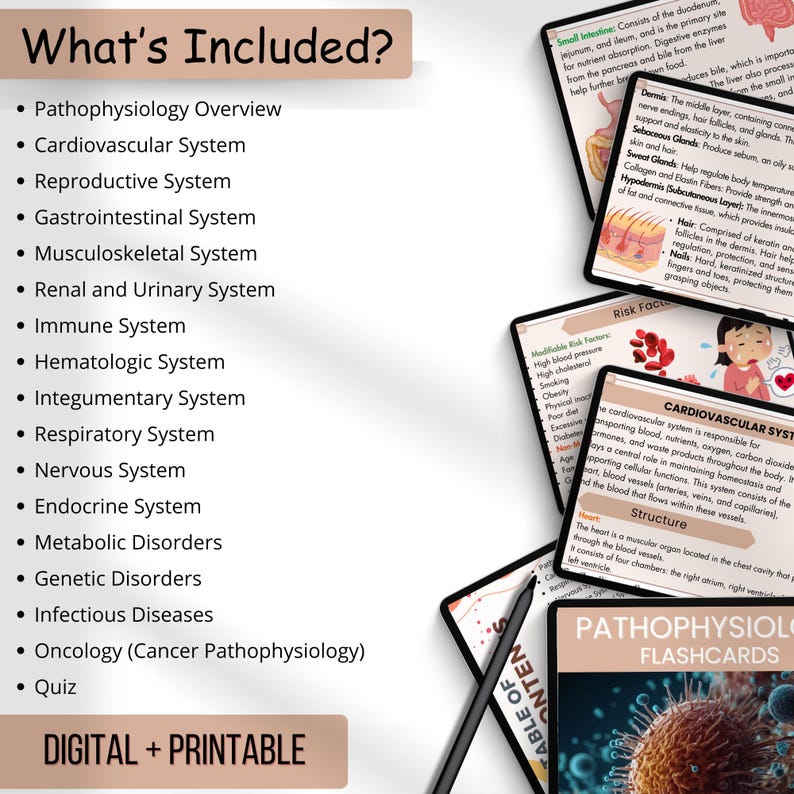 Pathophysiology Flashcards | 135+ Medical Study Cards | Nursing School ...