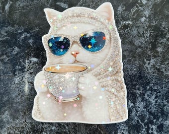 Holografischer Meme Katzen Sticker