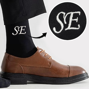 Embroidered Groomsmen Socks, Groomsmen Gifts, Best Man Proposal, Custom Embroidered Socks, Personalized Men&#39;s Dress Socks, Groomsman Socks