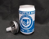 Quick Revive vacuum insulated 9 oz can with removable lid and straw.