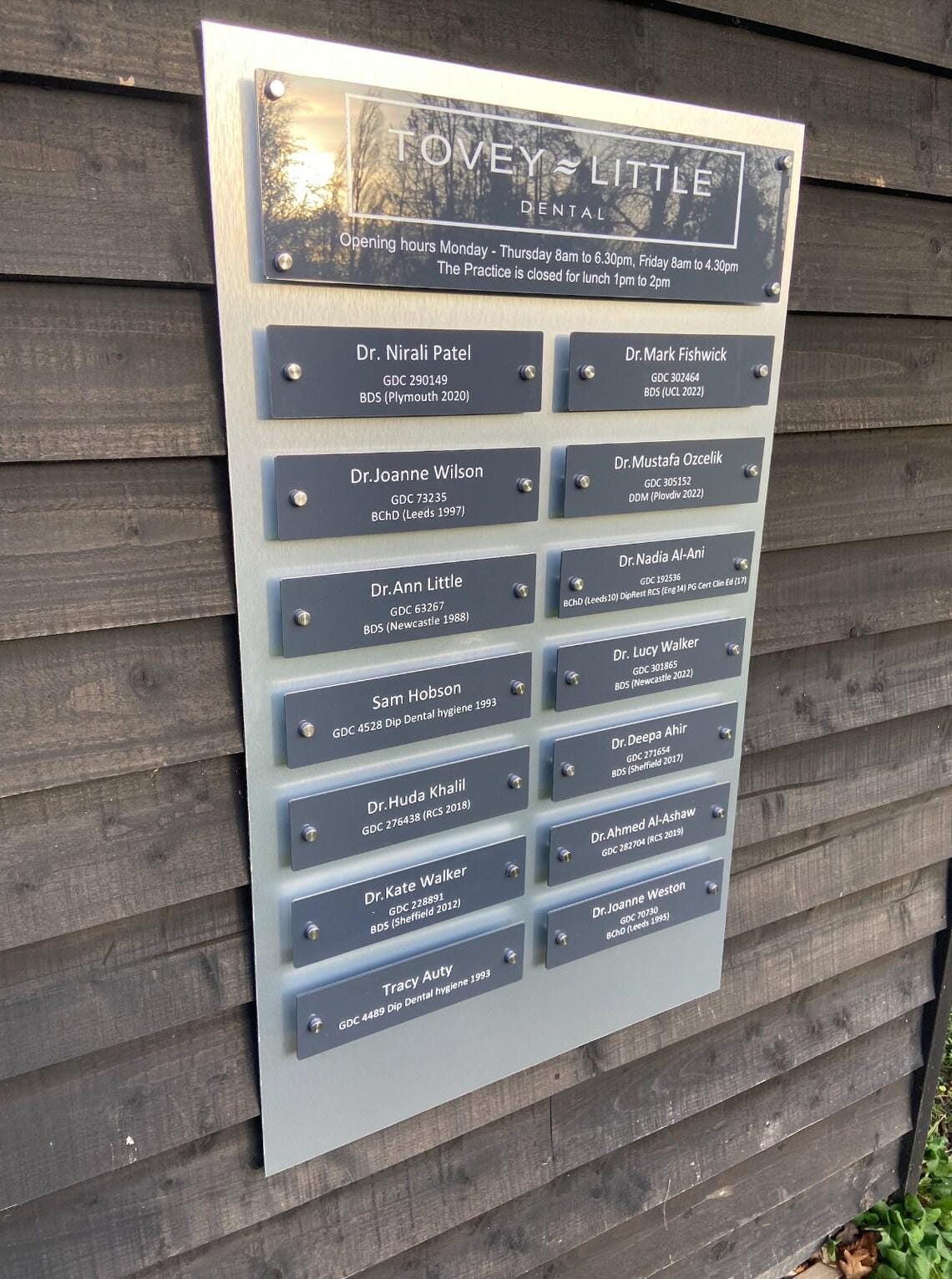 Many Qualification In Wall Long Dentist Title Name Plaques, Multiple Doctors Name and ...