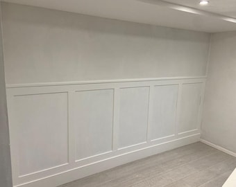 LOW cost mdf paintable wall panelling kit - DIY installation - optional top cap
