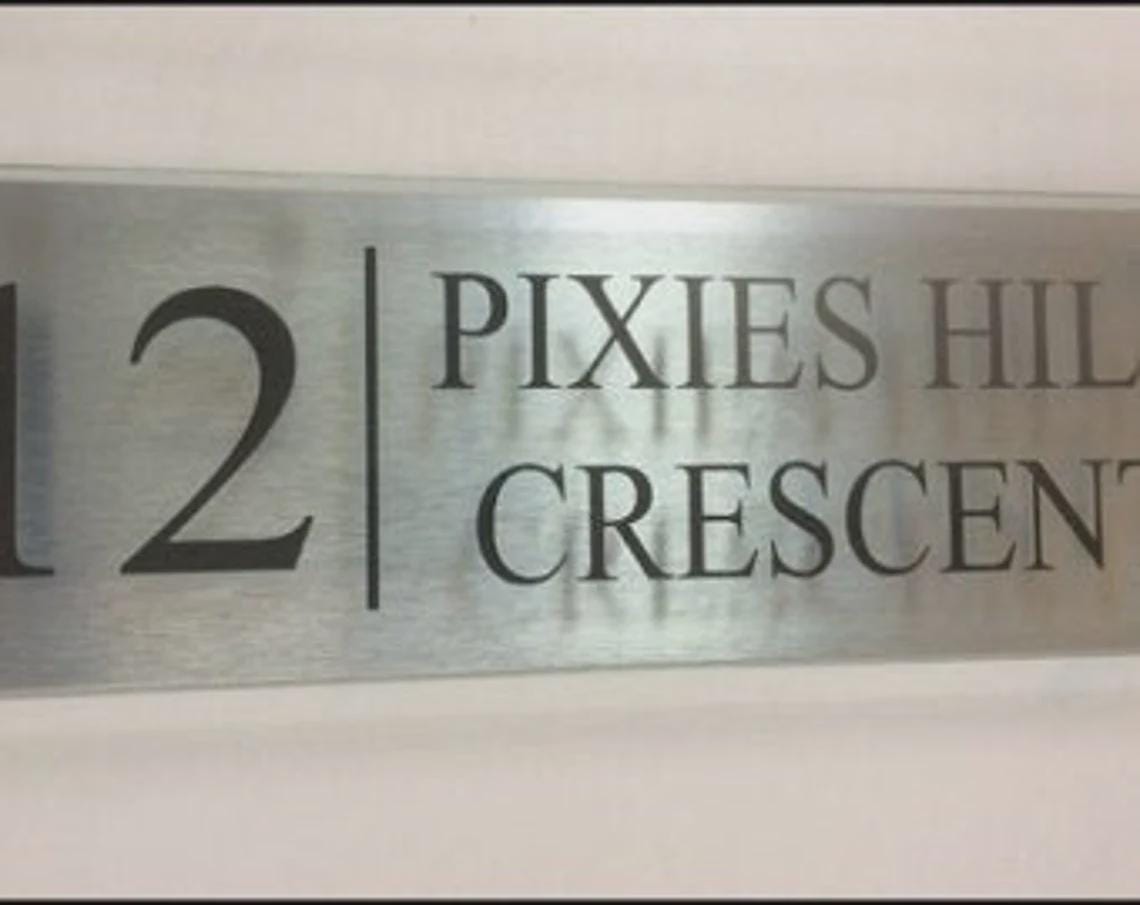 Modern House Sign Plaque Door Number Street or House Name Glass Acrylic ...