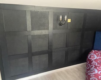 DIY Shaker Wall Paneling Strips of MDF Kit Sizes 75mm to create a feature wall