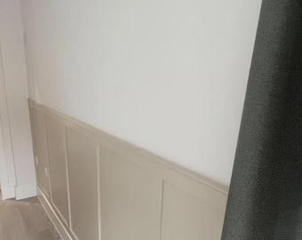 LOW cost mdf paintable wall panelling kit - DIY installation - optional top cap - feature wall paneling kit - diy kit