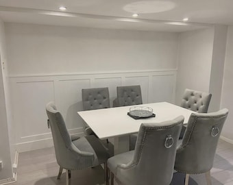 Dining Room Wall Panelling Kit, modern multi pack mdf panelling pack 1-21 quantity kit & Optional Top Cap - FAST DELIVERY