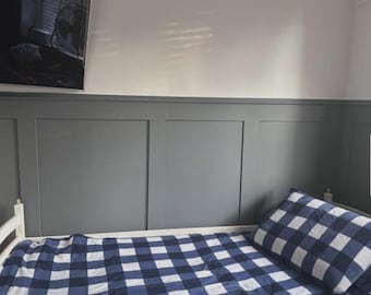 Modular SOLID Half Wall Panelling Easy Fit Edwardian Style MDF Strips 1.3m High- optional decorative top cap available