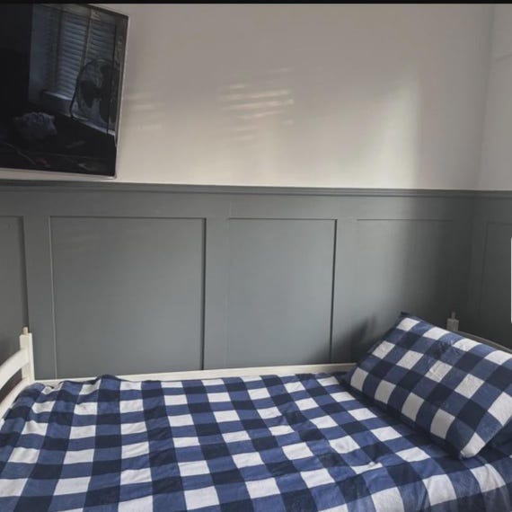 Modular SOLID Half Wall Panelling Easy Fit Edwardian Style MDF Strips 1.3m High- optional decorative top cap available