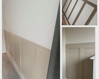LOW cost DIY installation mdf paintable wall panelling kit - optional top cap