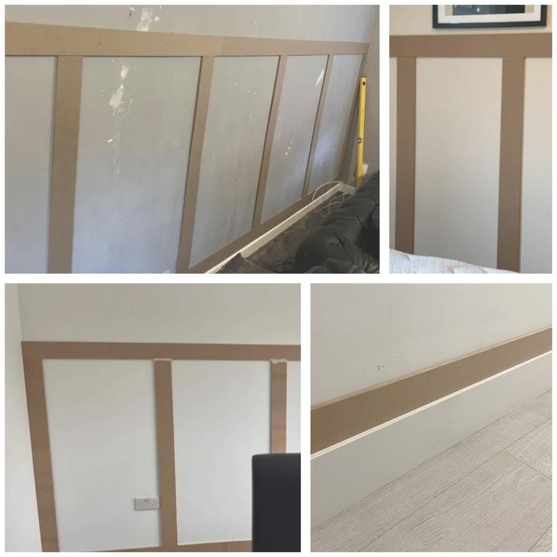 DIY PAINTABLE Wall Panelling Kits 1-50 Custom Modern Wall Panel Pieces ...