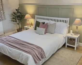 Modern Bedroom Wall Panelling DIY Install Mdf Strips. Custom Lengths & Thicknesses Available To Create A Feature Wall