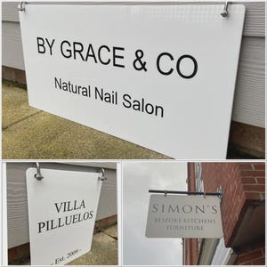 Double Sided Custom Outdoor personalised acrylic hanging house name/number sign Acrylic business shop hanging custom sign