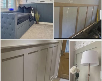 MDF Panelling Strips DIY Wall Paneling Paintable Kit Shaker Style Wall Pane (XL) Create a feature wall to enhance your living space!