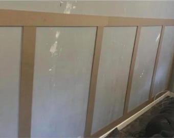 DIY PAINTABLE wall panelling kits 1-50 custom modern wall panel pieces, custom do it yourself fitted panels 1150mm long feature wall strips