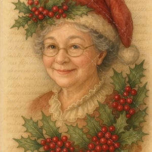 Decoupage rice paper, Decoupage Christmas, Christmas rice paper, A1 rice paper, mrs clause rice paper, vintage Christmas paper