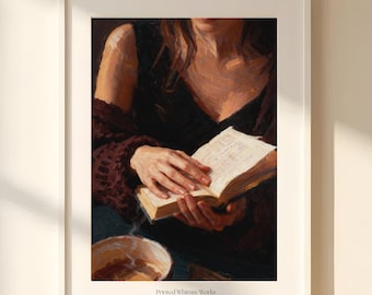 Reading Wall Art Print - Book Lover Decor for Cozy Bedroom