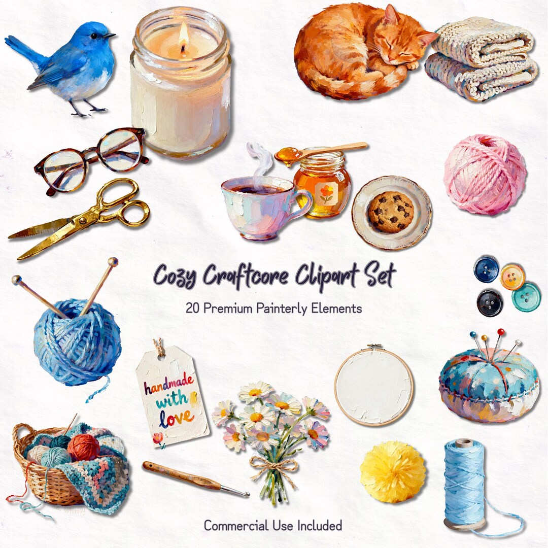 Sentimental Craftcore Craftcore Clipart Set - Commercial Use PNG Graphics Bundle - Etsy