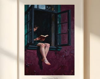 Reading Nook Wall Art - Cozy Window Seat Print for Bedroom