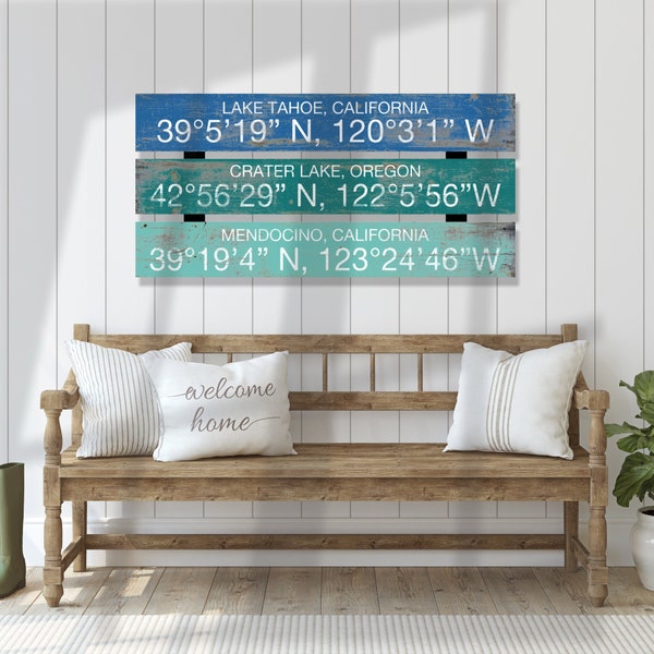 Custom Wood Sign, Coordinates For Memory Wall , Rustic Wood Sign, GPS, Woodsy Cabin Decor, Destination Sign, , New Home Gift