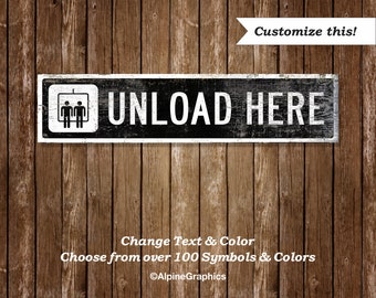 Unload Here Ski Sign Svg - Etsy
