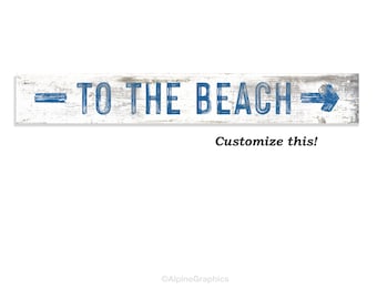 To The Beach Directional, Rustic Wood Ski Sign, Cottage Decor, Beach House, Lake Life, Air B&B Decor, Lakehouse Sign, Cottage Core