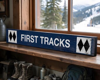 Custom Ski Trail Sign - Rustic Wood Decor for Ski Lodge and Mountain Cabin