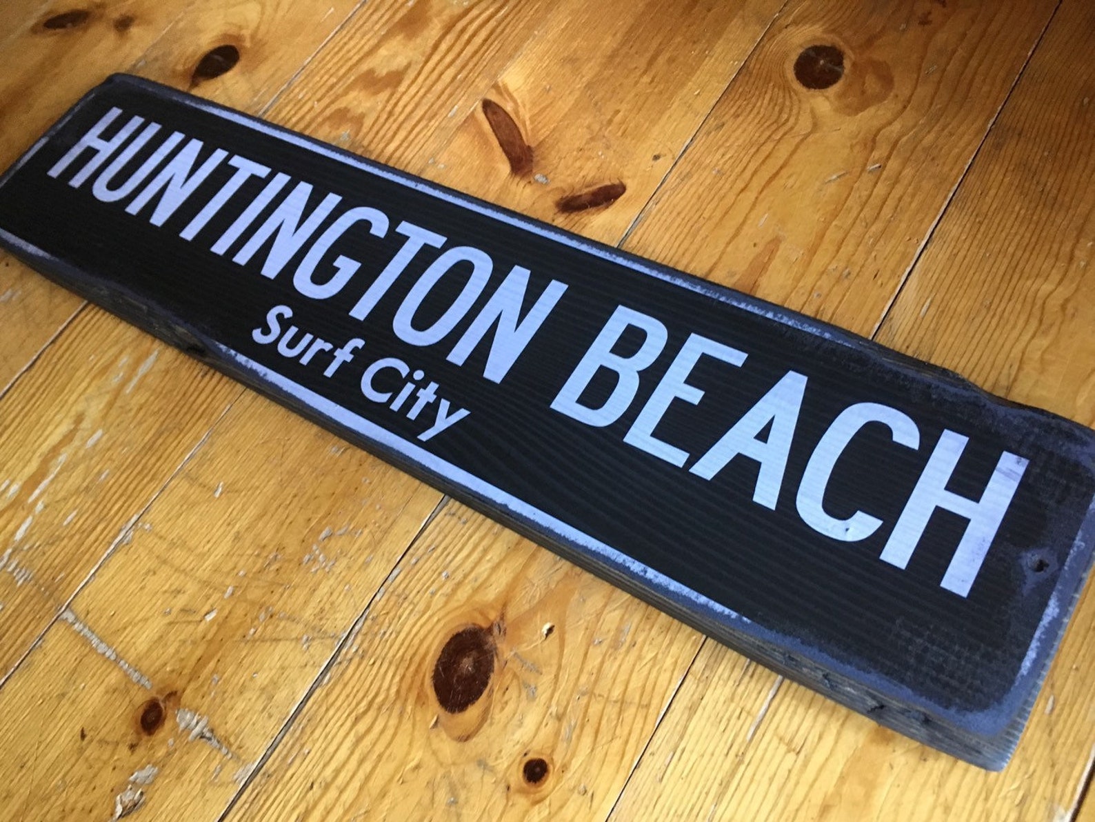 Custom Beach Sign Huntington Beach Surf City Handcrafted Etsy
