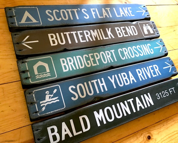 Personalize This Rustic Wood Trail Signs Woodsy Cabin Decor Etsy