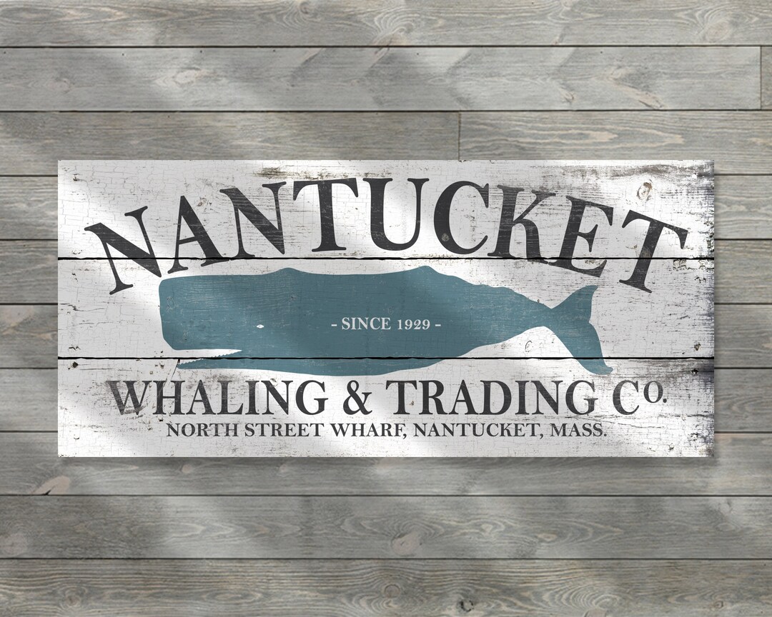 Custom Wood Sign Nantucket Whaling & Trading Rustic Beach - Etsy