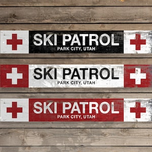 Custom Ski Trail Sign | Personalized Wooden Ski Patrol Sign for Ski Lodge and Mountain Cabin Decor