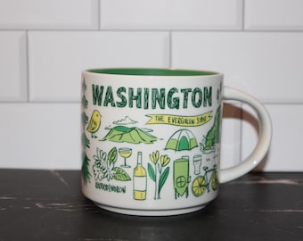 Starbucks WASHINGTON BTS Been There Series Coffee Mug Evergreen State Sasquatch