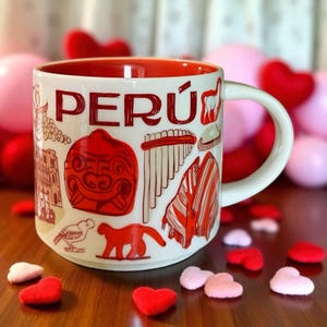 Starbucks 2019 PERU Been There Series 14 Oz Coffee Mug Cup Red EUC