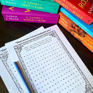 ACOTAR Wordsearch Book Club Games and Activities
