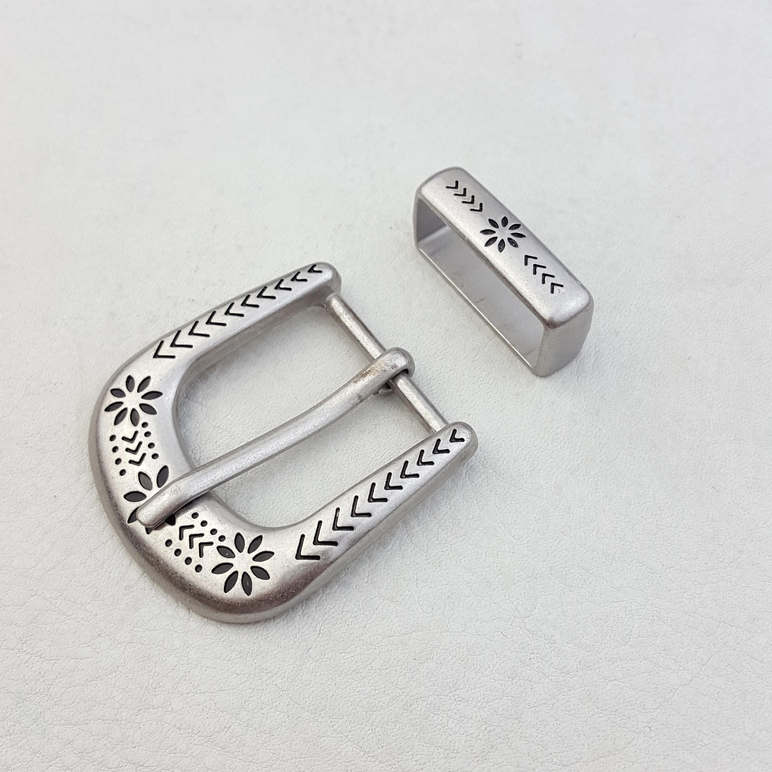 2 Gardiens De Boucle De Ceinture Navajo En Argent Massif Et Turquoise, Artisanat Amérindien