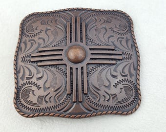 Square Zia  Buckle to make your  Western Belt