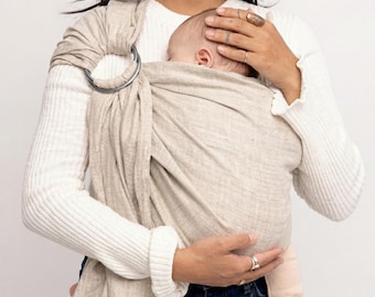 Baby Tragetuch aus Leinen, Neugeborene bis Kleinkind, verstellbare Baby Tragetuch