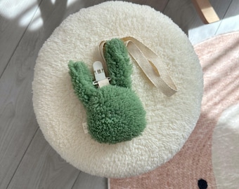 Set di clip per ciuccio a forma di coniglietto • Porta ciuccio in peluche, regalo per neonati