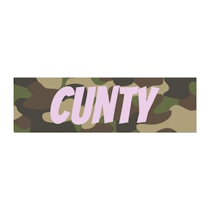 Cunty Car Magnet, Funny Offensive Car Decor, Sarcastic Bumper Sticker, Rude Car Decal, Inappropriate Car Accessories, Offensive Fridge