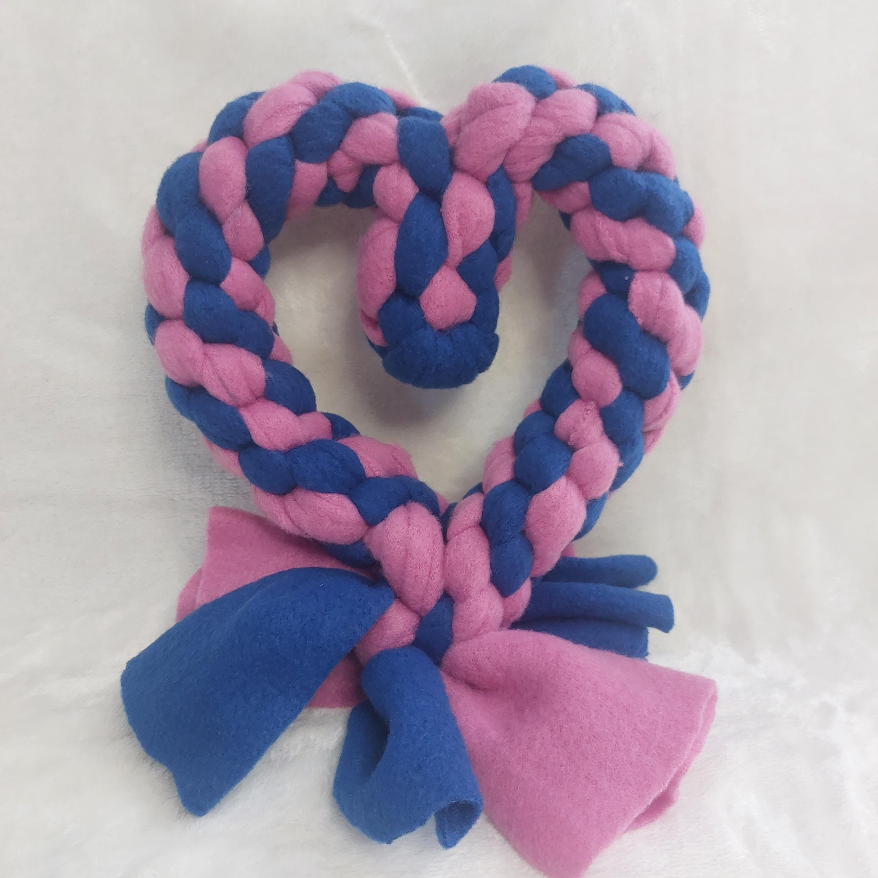 Rosa und blaues Herz Zerrspielzeug - Handgemachtes Fleece Spielzeug fr  verspielte Hunde - Etsy.de