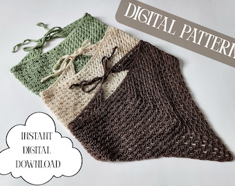 Crochet Bandana Pattern – Easy Granny Stitch Cotton (PDF Download)