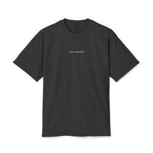 Embroidered PHILIPPINES Heavyweight T-shirt, Unisex, Minimal Design, Casual Wear, Everyday Style, Filipino, Pinoy