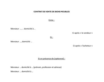 Contract for the sale of goods WORD + PDF FR