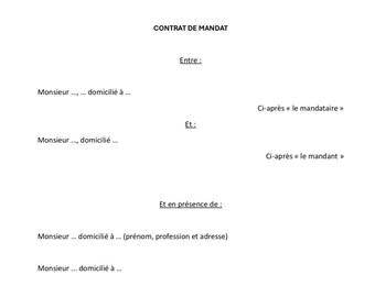 Mandate agreement WORD + PDF FR