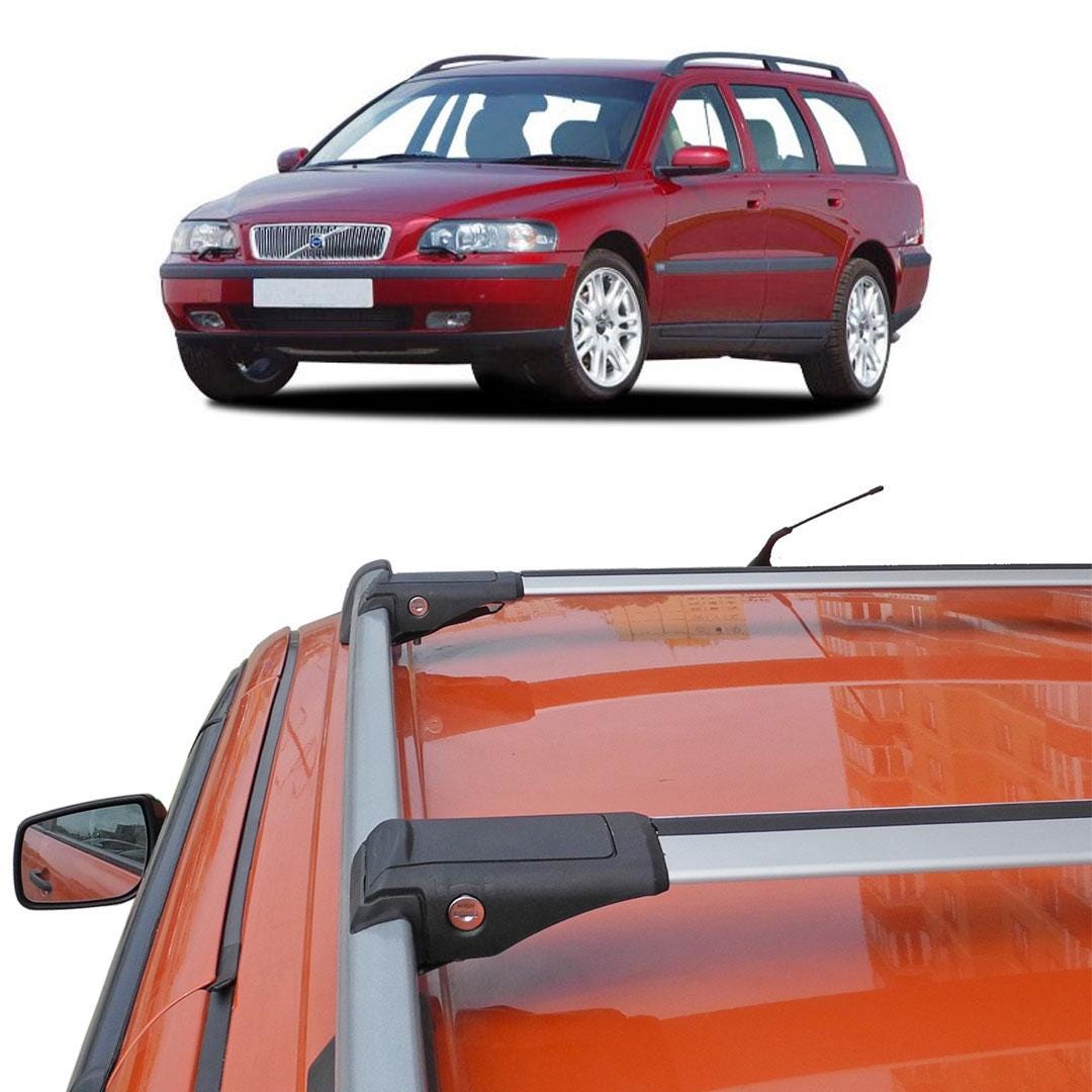 V70 Rails Roof Rack Cross Bars Set for Volvo V70 Wagon/estate 2000-2007 Silver ...