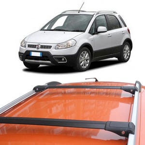Roof Rack Cross Bars Set For Fiat Sedici 2005-2014 Black set