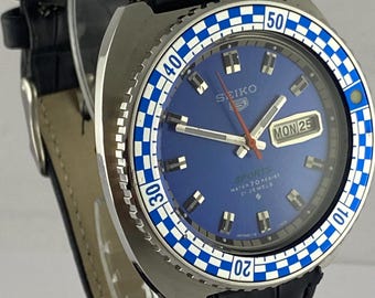 ヴィンテージ セイコー5 自動巻き メンズウォッチ：ブラウン文字盤