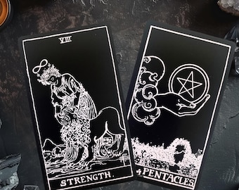 Black Original Tarot – Waite-Smith Classic - Limited Black & White Edition in Elegant Velvet Drawstring Bag