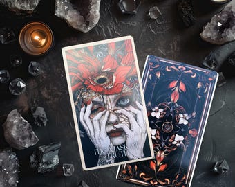 Dark Tarot Oracle Deck – Jeu de Table Gothique | Cartes de Tarot Gothiques | Jeu de Cartes de Tarot Original avec Guide | Deck de Tarot d'horreur pour réunions de, fêtes